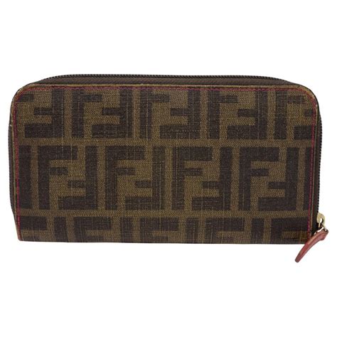 fendi zucca zip wallet|Fendi wallet vintage.